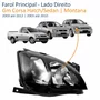 Farol Gm Corsa 2003 até 2012 Montana 2003 até 2010 Foco Duplo Máscara Negra Pisca Raiado Lado Direito Passageiro