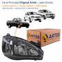 Farol GM Corsa 2003 Até 2012 Montana 2003 Até 2010 Original Arteb Foco Duplo Máscara Negra Pisca Liso Lado Direito Passageiro