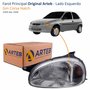 Farol Gm Corsa Hatch 1994 Até 1999 Original Arteb Lente Raiada Pisca Âmbar Lado Esquerdo Motorista