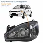Farol GM Corsa Hatch 2003 Até 2012  Foco Duplo Máscara Negra Pisca Liso Lado Esquerdo Motorista