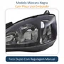 Farol GM Corsa Hatch 2003 Até 2012  Foco Duplo Máscara Negra Pisca Liso Lado Esquerdo Motorista