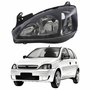 Farol GM Corsa Hatch 2003 Até 2012 Original Arteb Foco Duplo Máscara Negra Pisca Liso Lado Esquerdo Motorista