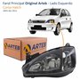 Farol GM Corsa Hatch 2003 Até 2012 Original Arteb Foco Duplo Máscara Negra Pisca Liso Lado Esquerdo Motorista
