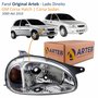 Farol GM Corsa Hatch Sedan 2000 Até 2010 Original Arteb Carcaça Cinza Lado Direito Passageiro