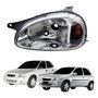 Farol GM Corsa Hatch Sedan 2000 Até 2010 Original Arteb Carcaça Cinza Lado Esquerdo Motorista