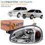 Farol GM Corsa Hatch Sedan 2000 Até 2010 Original Arteb Carcaça Cinza Lado Esquerdo Motorista