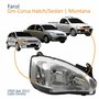 Farol Principal Gm Corsa 2003 Até 2012 Montana 2003 Até 2010 Pisca Raiado Máscara Cromada Lado Direito Passageiro