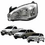 Farol Principal Gm Corsa 2003 Até 2012 Montana 2003 Até 2010 Pisca Raiado Máscara Cromada Lado Esquerdo Motorista