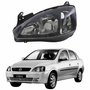 Farol GM Corsa Sedan 2003 Até 2012 Original Arteb Foco Duplo Máscara Negra Pisca Liso Lado Esquerdo Motorista