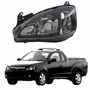 Farol GM Montana 2003 Até 2010 Foco Duplo Máscara Negra Pisca Liso Lado Esquerdo Motorista