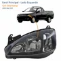 Farol GM Montana 2003 Até 2010 Foco Duplo Máscara Negra Pisca Liso Lado Esquerdo Motorista