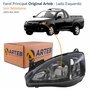 Farol GM Montana 2003 Até 2010 Original Arteb Foco Duplo Máscara Negra Pisca Liso Lado Esquerdo Motorista