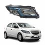 Farol Gm Onix Joy 2017 Até 2019 Máscara Negra Friso Azul Lado Direito Passageiro
