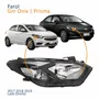 Farol Gm Onix Prisma 2017 Até 2020 Máscara Negra Lado Direito Passageiro