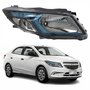 Farol Principal Gm Prisma 2012 Até 2016 Máscara Negra Friso Azul Lado Direito Passageiro