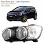 Farol Gm Sonic Hatch 2012 Até 2016 Aro Cromado Lado Esquerdo Motorista
