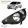 Farol Honda Fit 2003 Até 2008 Máscara Negra Lado Esquerdo Motorista