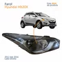 Farol Principal Hyundai Hb20x 2012 Até 2016 Máscara Negra Com Friso Cromado Lado Direito Passageiro