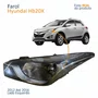 Farol Principal Hyundai Hb20x 2012 Até 2016 Máscara Negra Com Friso Cromado Lado Esquerdo Motorista