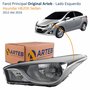 Farol Hyundai HB20X Sedan 2012 Até 2016 Original Arteb Máscara Negra Com Friso Cromado Lado Esquerdo Motorista