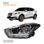Farol Principal Nissan Kicks 2017 Até 2021 Máscara Cromada Lado Esquerdo Motorista