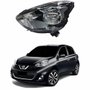 Farol Nissan March 2015 2016 2017 2018 2019 Mascara Cromomix Lado Esquerdo Motorista