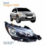 Farol Principal Peugeot 2008 2015 Até 2020 Máscara Negra Com Led Com Projetor Lado Direito Passageiro