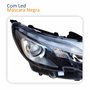Farol Principal Peugeot 2008 2015 Até 2020 Máscara Negra Com Led Com Projetor Lado Direito Passageiro