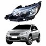 Farol Principal Peugeot 2008 2015 Até 2020 Máscara Negra Com Led Com Projetor Lado Esquerdo Motorista