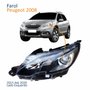 Farol Principal Peugeot 2008 2015 Até 2020 Máscara Negra Com Led Com Projetor Lado Esquerdo Motorista