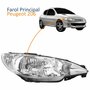 Farol Peugeot 206 2004 Até 2009 Simples Lado Direito Passageiro