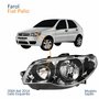 Farol Principal Fiat Palio 2004 Até 2014 Máscara Cromada Anel Negro Lado Esquerdo Motorista