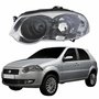 Farol Principal Fiat Palio 2008 Até 2012 Máscara Cromada Anel Negro Lado Esquerdo Motorista