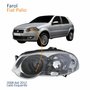 Farol Principal Fiat Palio 2008 Até 2012 Máscara Cromada Anel Negro Lado Esquerdo Motorista
