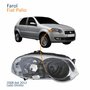 Farol Principal Fiat Palio 2008 Até 2012 Máscara Cromada Anel Negro Lado Direito Passageiro