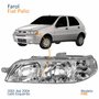 Farol Principal Fiat Palio Fire 2001 2002 2003 2004 Carcaça Cinza Lado Esquerdo Motorista
