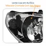 Farol Principal Fiat Siena 2004 Até 2007 Máscara Cromada Anel Negro Lado Direito Passageiro