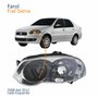 Farol Principal Fiat Siena 2008 Até 2012 Máscara Cromada Anel Negro Lado Esquerdo Motorista