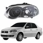 Farol Principal Fiat Siena 2008 Até 2012 Máscara Cromada Anel Negro Lado Esquerdo Motorista