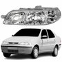 Farol Principal Fiat Siena Fire 2001 2002 2003 2004 Carcaça Cinza Lado Esquerdo Motorista