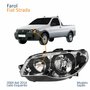 Farol Principal Fiat Strada 2004 Até Máscara Cromada Anel Negro Lado Esquerdo Motorista