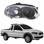 Farol Principal Fiat Strada 2008 Até 2012 Máscara Cromada Anel Negro Lado Direito Passageiro