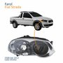 Farol Principal Fiat Strada 2008 Até 2012 Máscara Cromada Anel Negro Lado Direito Passageiro