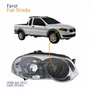 Farol Principal Fiat Strada 2008 Até 2012 Máscara Cromada Anel Negro Lado Direito Passageiro