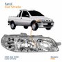Farol Principal Fiat Strada Fire 2001 2002 2003 2004 Carcaça Cinza Lado Direito Passageiro