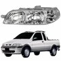 Farol Principal Fiat Strada Fire 2001 2002 2003 2004 Carcaça Cinza Lado Esquerdo Motorista