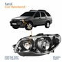 Farol Principal Fiat Weekend 2004 Até 2007 Máscara Cromada Anel Negro Lado Esquerdo Motorista
