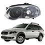 Farol Principal Fiat Weekend 2008 Até 2012 Máscara Cromada Anel Negro Lado Esquerdo Motorista