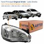 Farol Principal Gm Corsa 2003 Até 2012 Montana 2003 Até 2010 Original Arteb Pisca Raiado Máscara Cromada Lado Direito Passageiro