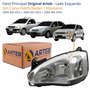 Farol Principal Gm Corsa 2003 Até 2012 Montana 2003 Até 2010 Original Arteb Pisca Raiado Máscara Cromada Lado Esquerdo Motorista